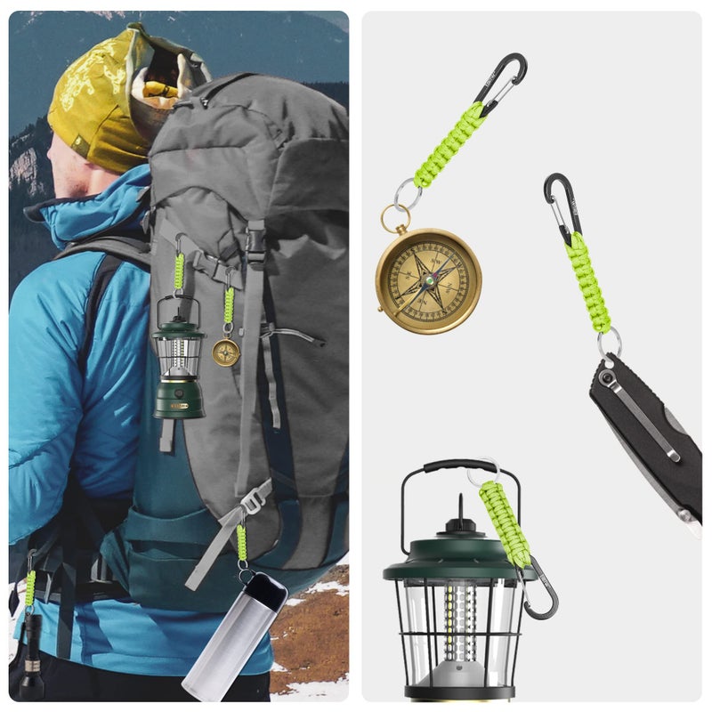 EOTW Carabiner Keychain, Small Carabiner Clip with Paracord Keychain Mini Aluminum D Ring Key Organizer - Image 2